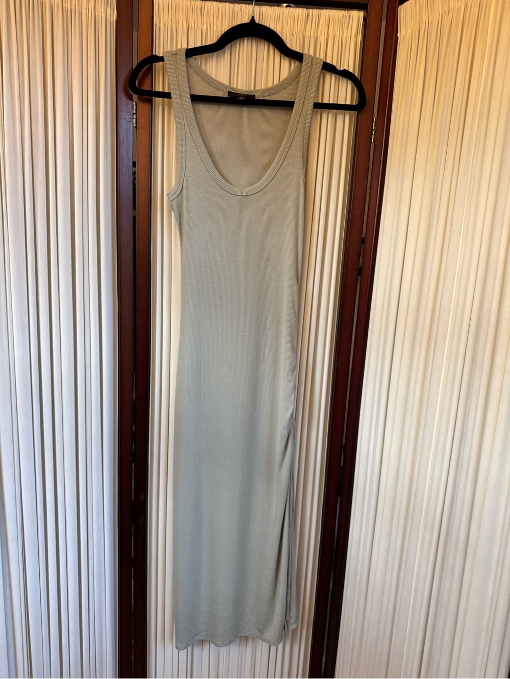 Sage green bodycon ruched j crew dress